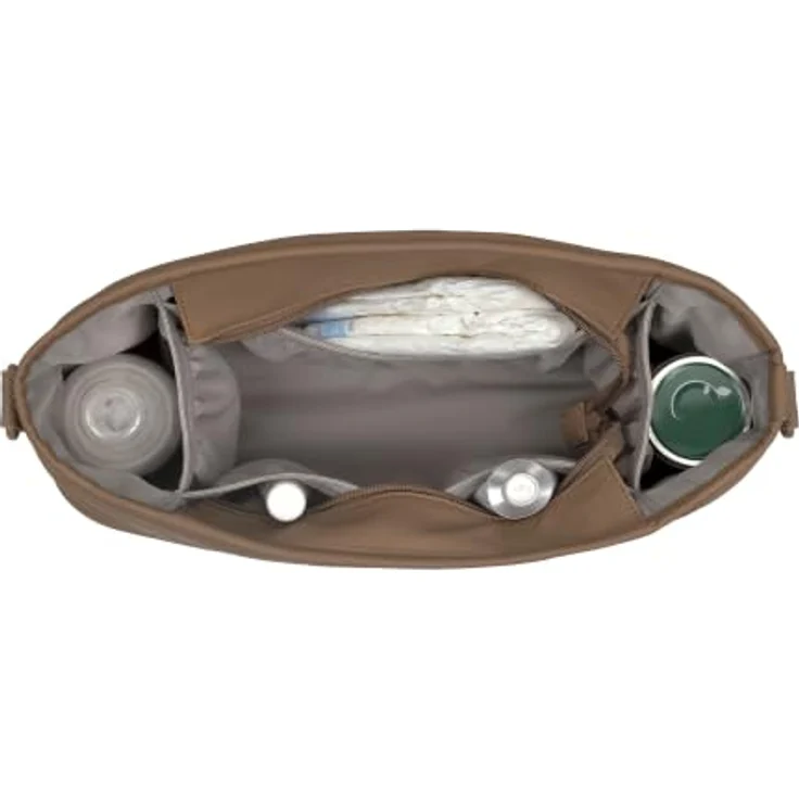 LÄSSIG Kinderwagen Buggy Organizer mit Befestigung, Hazelnut, großer Stauraum und sicheres Verstauen durch Reißverschluss – Bild 2
