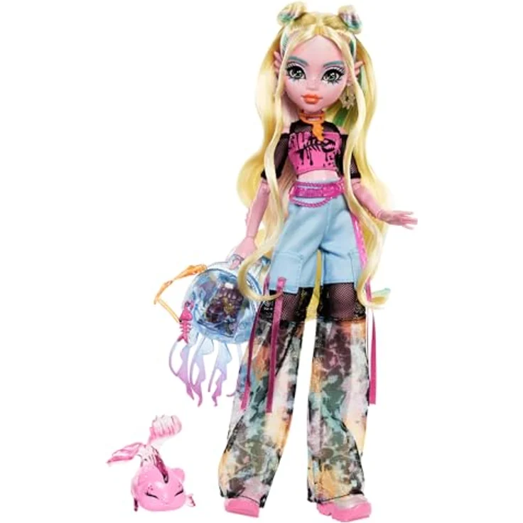 Mattel® Anziehpuppe Monster High, Lagoona Blue mit Haustier Neptuna, Y2K-inspirierter Look - Preisvergleich – Bild 2