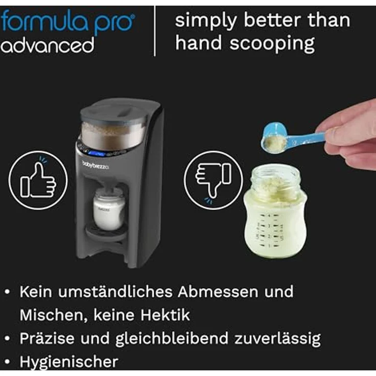 Baby Brezza Flaschenwärmer, Automatischer Flaschenzubereiter mit 2 Milchpulvertrichtern, klumpenfreies Mischsystem für 60-300 ml, BPA-frei, individuell einstellbare Temperatur – Bild 6