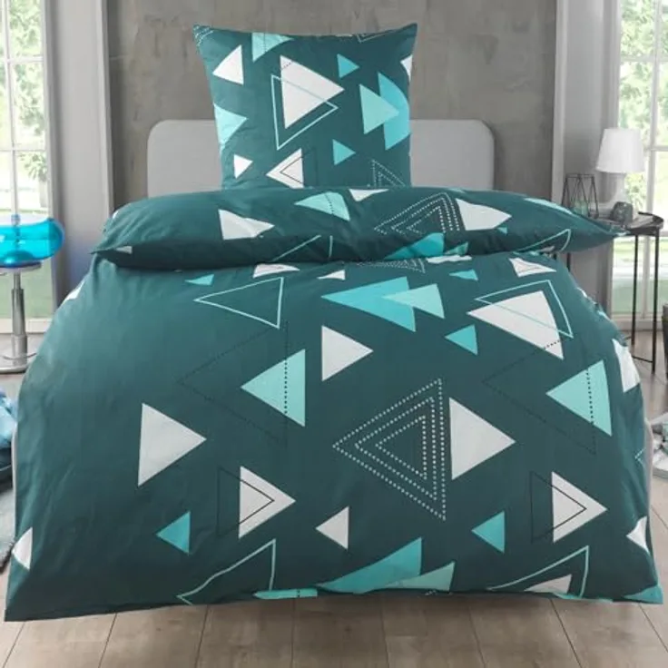 MALIKA Bettwäsche Set 155x220 cm, Baumwolle Renforcé, Oeko-TEX, Kissenbezug 80x80 cm, elegantes Rot, atmungsaktiv, für Allergiker geeignet