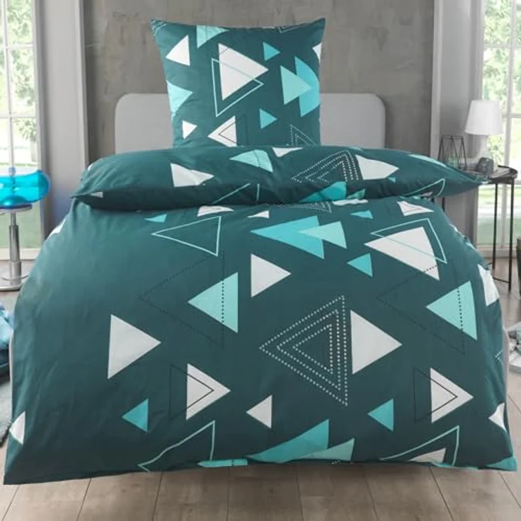 MALIKA Bettwäsche Set 155x220 cm, Baumwolle Renforcé, Oeko-TEX, Kissenbezug 80x80 cm, elegantes Rot, atmungsaktiv, für Allergiker geeignet – Bild 1