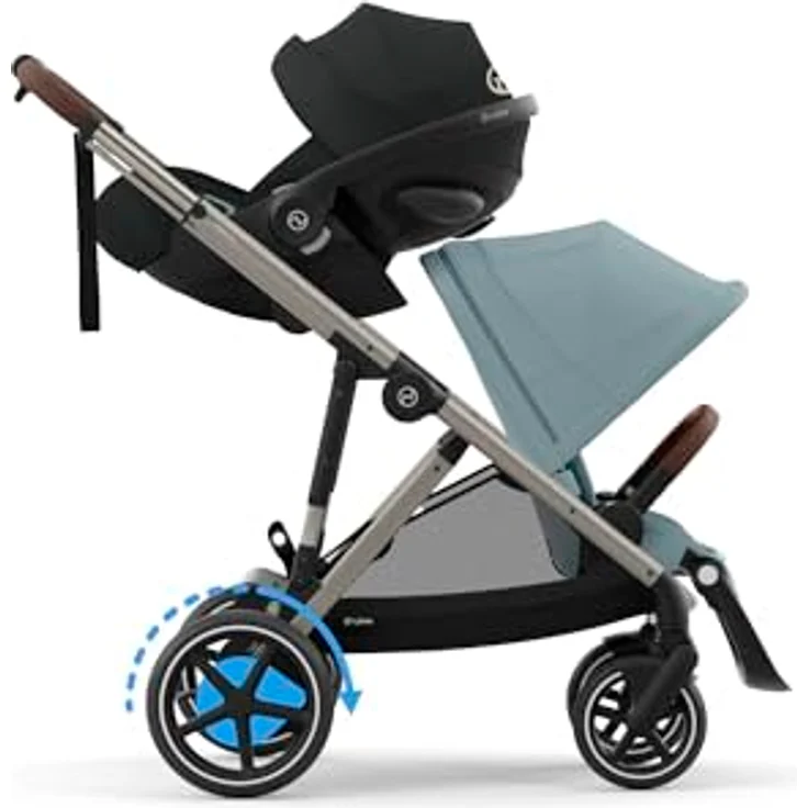 Cybex eGazelle S, Kinderwagen mit E-Antrieb, Wiegefunktion und großer Traglast, schwarz – Bild 8