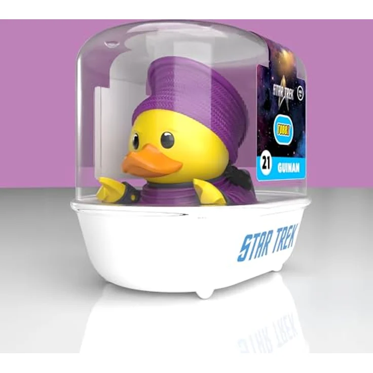 TUBBZ Erstausgabe: Star Trek - Guinan als Cosplaying-Gummiente Vinylfigur, ca. 9 cm groß, in stapelbarer Badewannen-Vitrine – Bild 2