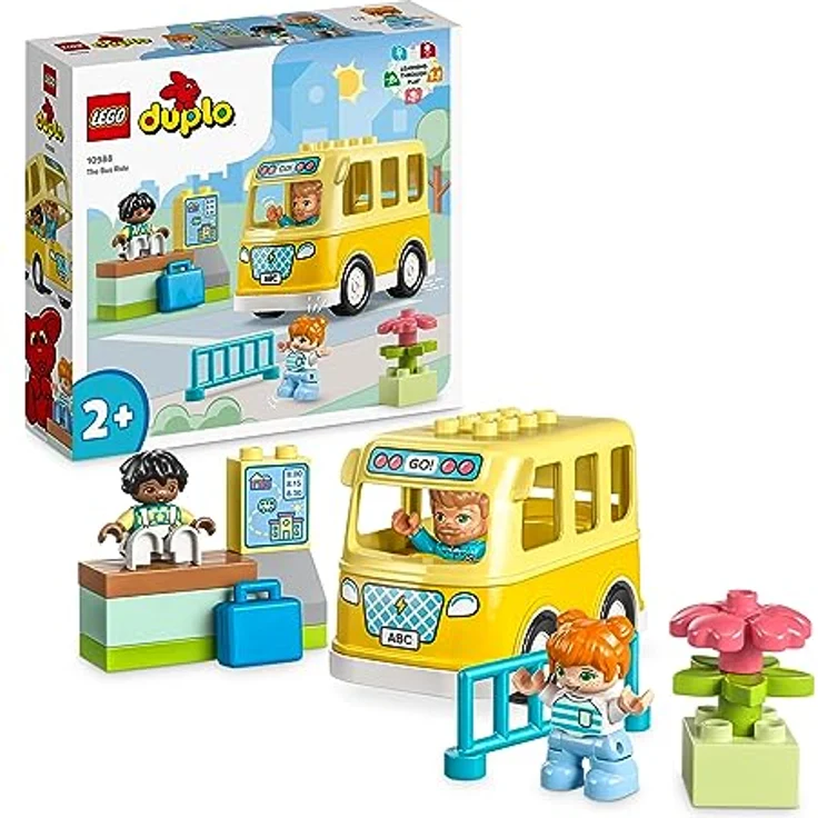 LEGO 10988 DUPLO Die Busfahrt Set, Bus-Spielzeug zum Aufbau sozialer Fähigkeiten, Motorikspielzeug mit Fahrzeug und Figuren, pädagogisches Geschenk für Kleinkinder, Jungen und Mädchen ab 2 Jahren – Bild 1
