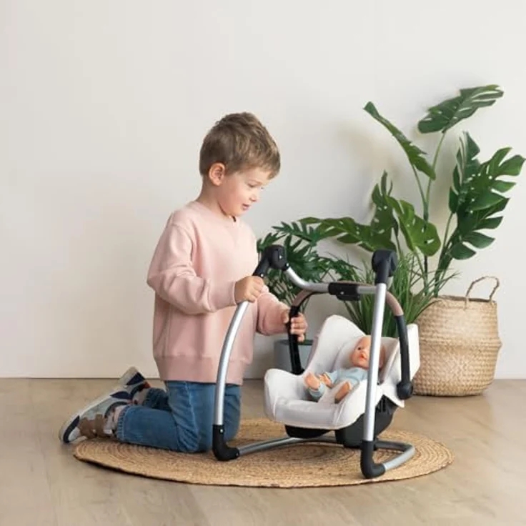 Smoby Maxi-Cosi Puppenhochstuhl 3-in-1, umbaubar zu Hochstuhl, Autositz & Schaukelwippe, für Puppen bis 42 cm, leicht & platzsparend, Spielzeug für Kinder ab 3 Jahren – Bild 5