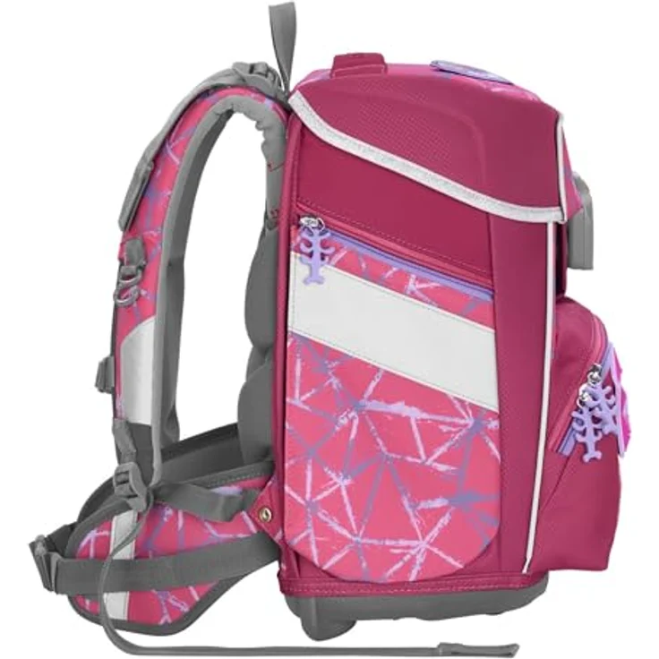Step by Step Schulranzen-Set Space „Star Stella“ 5-teilig, lila-rosa, Stern-Design, ergonomischer Tornister mit Reflektoren, höhenverstellbar mit Hüftgurt für Mädchen ab der 1. Klasse, 20L – Bild 5