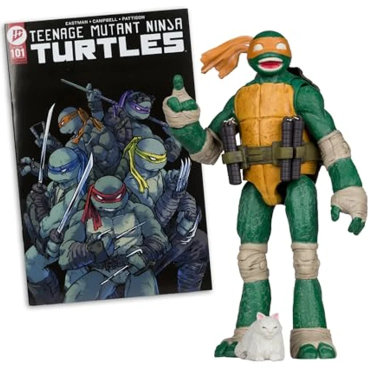 McFarlane Teenage Mutant Ninja Turtles Page Punchers Action Figure Michelangelo, 13 cm, mit Nunchucks und exklusivem Comic – Bild 2