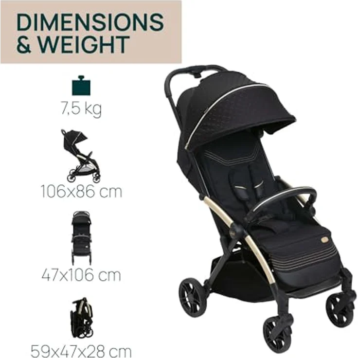 Chicco Buggy Goody Xplus, Schwarz, Einhand-Faltmechanismus, 47x86x106 cm, Kinderwagen – Bild 3