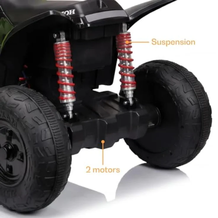 Vrooomy Honda TRX90X Elektro Kinderquad 12V, für 3-6 Jahre, grüner Li-Ionen-Akku, 90 Min. Fahrzeit, Bluetooth MP3-Player, Stoßdämpfer, 30 kg Belastung – Bild 6