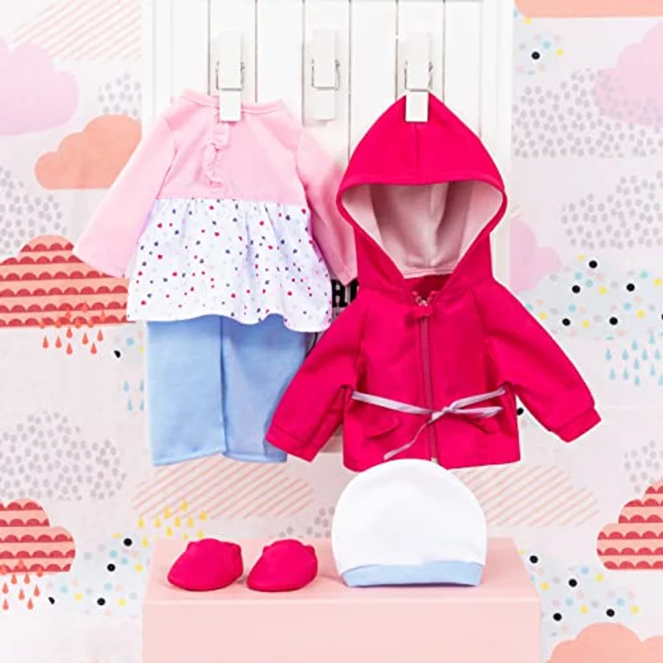 Bayer Puppenkleidung Kleid/Hose pink/bl. (Set, 5-tlg) mit Klettverschluss und Gummizug – Bild 6