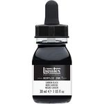 Liquitex Ink Professional, flüssige Acrylfarbe Karbonschwarz, 30ml, hochpigmentierte Airbrush-Tusche, wasserfest und lichtecht