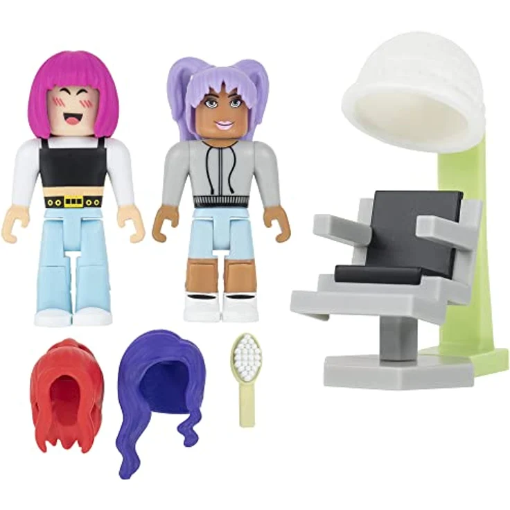 Roblox ROB0235 - Game Pack Brookhaven: Hair & Nails - 2er Figuren Pack mit Zubehör und Spielcode – Bild 3