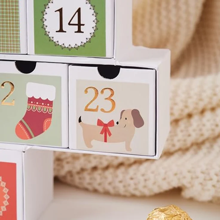 VBS Adventskalender Tannenbaum, Karton, Weiß, H ca. 45 cm, DIY Bastelset – Bild 7