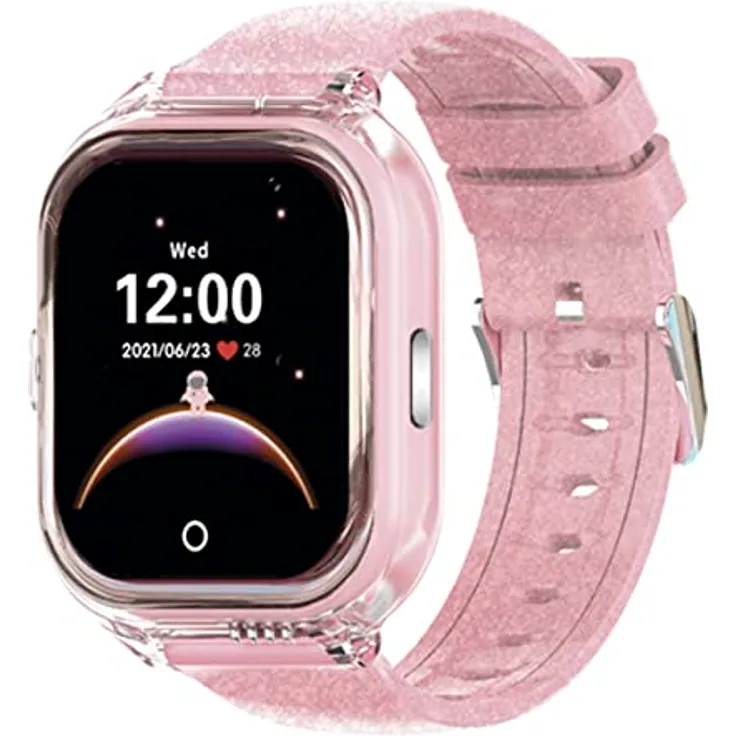 SaveFamily Enjoy Smartwatch für Kinder, Rosa, mit 7 Spielen, Videoanruf, GPS, Kamera, SOS und wasserdicht