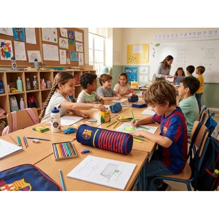 FC Barcelona Federmäppchen - Federmappe mit Reißverschluss, kompakt und robust für Schule und Freizeit – Bild 2