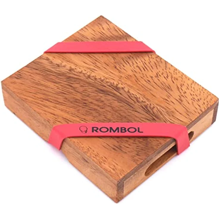 ROMBOL Khun Pan Raus (Prison), Mini, Schiebespiel, Reisespiel, Holzspiel, Denkspiel, Knobelspiel, Geduldspiel aus Holz, dunkles Samena-Holz – Bild 4