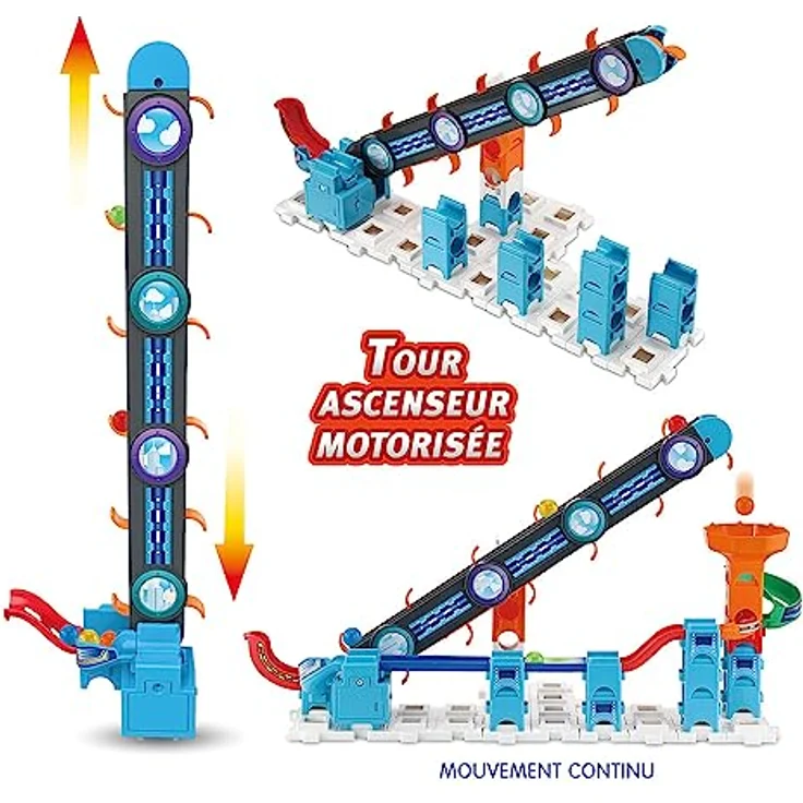 VTech - Marble Rush, Elektronische Kugelschaltung Super Sky Tower Set XL300E, 143 Teile, 10 Bälle, Geschenk für Kinder ab 4 Jahren – Bild 5