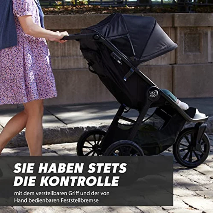 BABY JOGGER City Elite 2 Kombikinderwagen für jedes Gelände | Zusammenklappbarer und tragbarer Buggy | Opulent Black (schwarz) – Bild 6