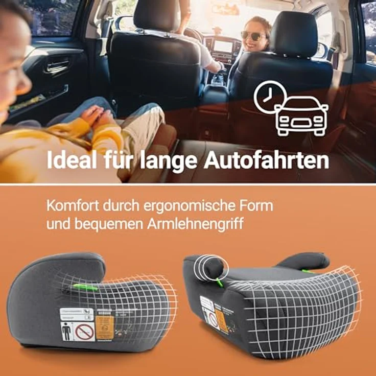 Zamboo Auto-Kindersitzerhöhung i-Size für 7-12 Jahre, Dunkelgrau, stabil & pflegeleicht – Bild 5