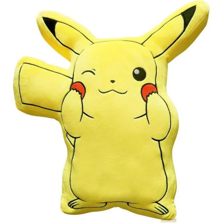 Halantex Pokémon Dekokissen Pikachu Standing, 40 cm, 100% Polyester, ideal für Kinderzimmer, offiziell lizenziertes Produkt