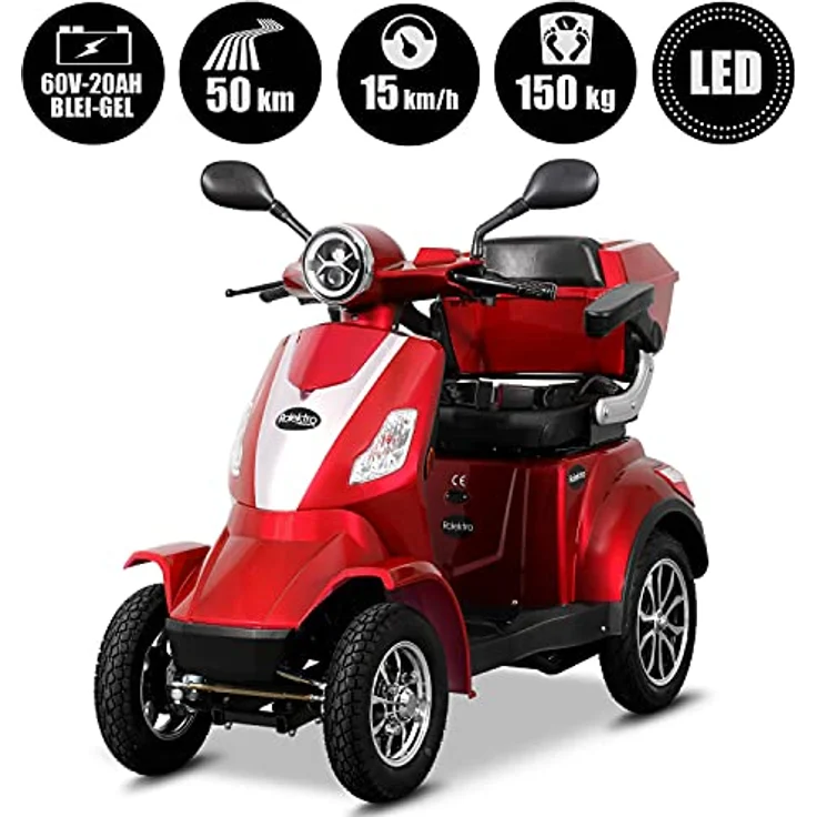 Rolektro E-Quad 15 V.2-15 km/h Elektromobil 4-Rad - Seniorenmobil mit 50 km Reichweite - 1000W E-Mobil mit Zulassung – Bild 2