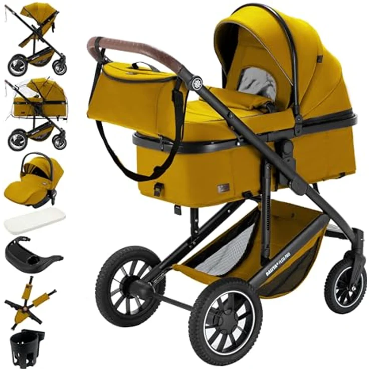 Daliya® FLEXI-PRO M 3in1 Kinderwagen & Buggy mit i-Size Babyschale, leichter Aluminiumrahmen, Wetterschutz und großem Einkaufskorb – Bild 1