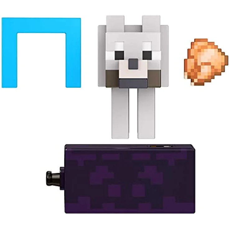 Mattel Minecraft HFC30 - Actionfigur Wolf zum Selberbauen (8 cm), 1 Portalteil und Zubehörteil, Spielzeug Geschenk zum Sammeln für Fans und Kinder ab 6 Jahren – Bild 9