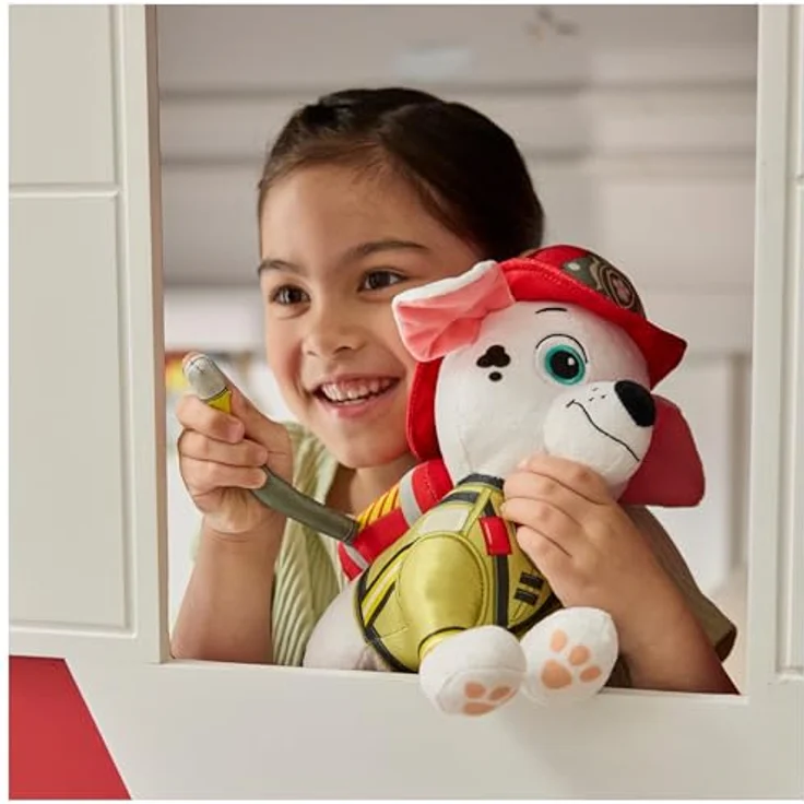 Spin Master PAW Patrol Fire Rescue Marshall, Plüschfigur 25 cm mit Feuerwehruniform und Zubehör – Bild 4