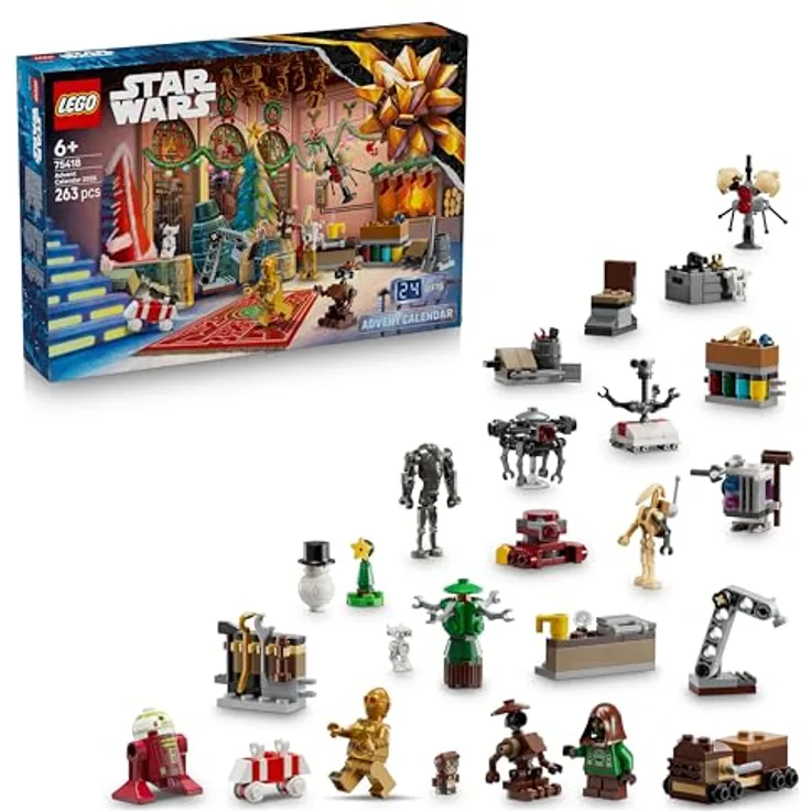 LEGO Star Wars Adventskalender 2025 (75418), mit beliebten Charakteren und Mini-Modellen zur kreativen Gestaltung der Droidenschmiede