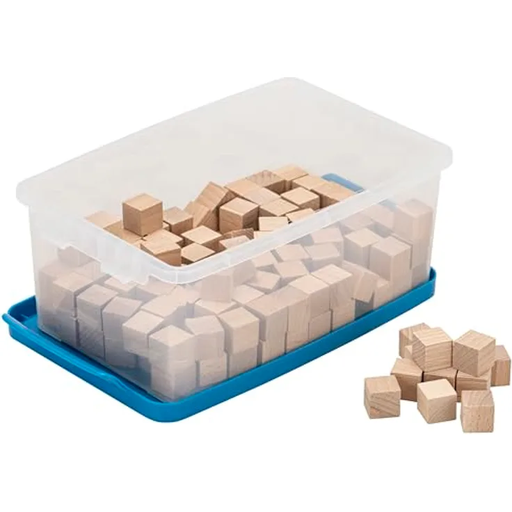 Betzold Lernspielzeug Holzwürfel, naturbelassen, 150 Stück, fördert Kreativität und Feinmotorik