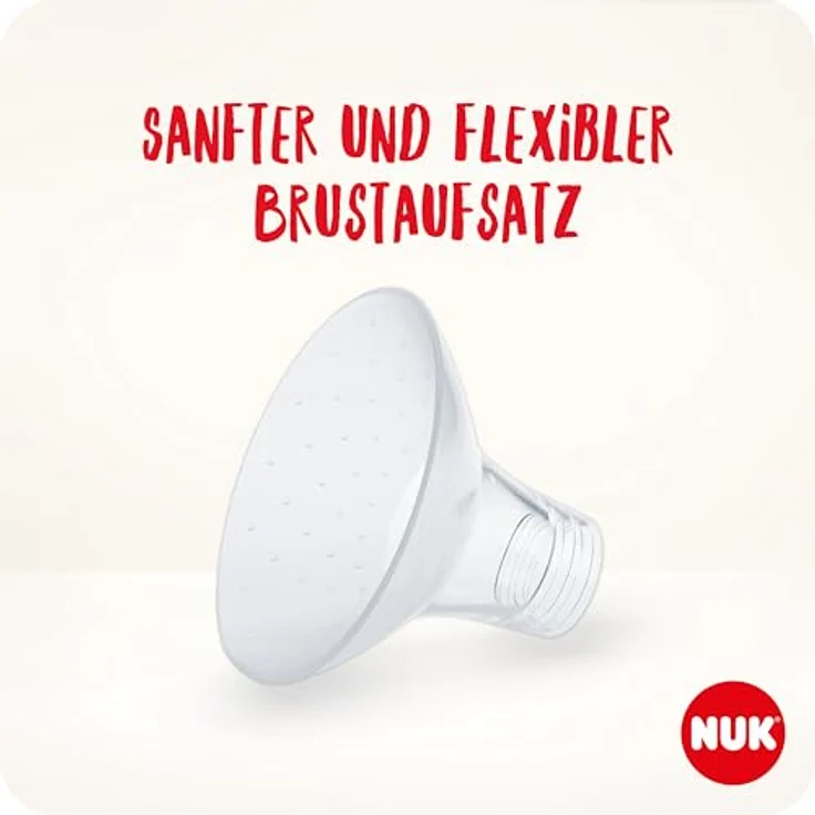NUK Soft & Easy elektrische Milchpumpe | Brustaufsätze aus 100 % Silikon | Klein, leicht und leise | Akku für unterwegs | 24 mm & 27 mm Brustaufsätze | 1x Perfect Match Babyflasche – Bild 3