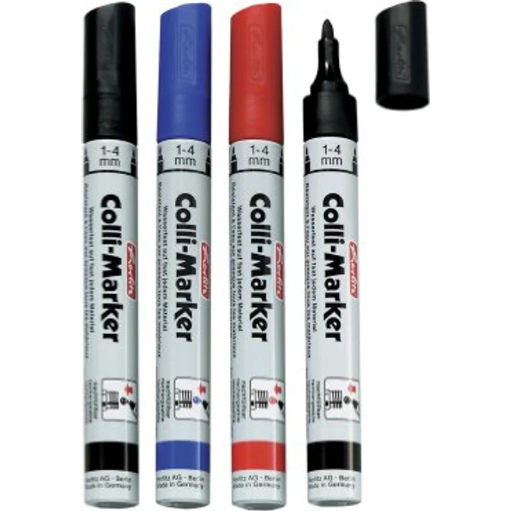 Herlitz 8665804 Colli Marker 1-4 sortiert 4 Stück wasserfest, permanent – Bild 1