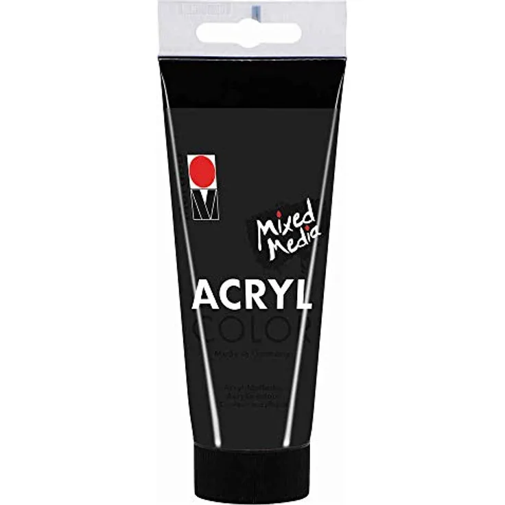 Marabu Acryl Color Glitter Silber 100 ml, cremige Acrylfarbe auf Wasserbasis, schnell trocknend, wasserfest, lichtecht für Leinwand, Papier und Holz