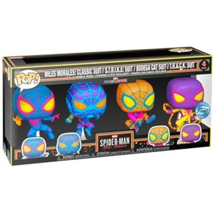 Funko Pop! Games: Miles Morales - 4 Pack - Schwarzlicht - Vinyl-Sammelfigur 9,5 cm - Geschenkidee – Bild 1