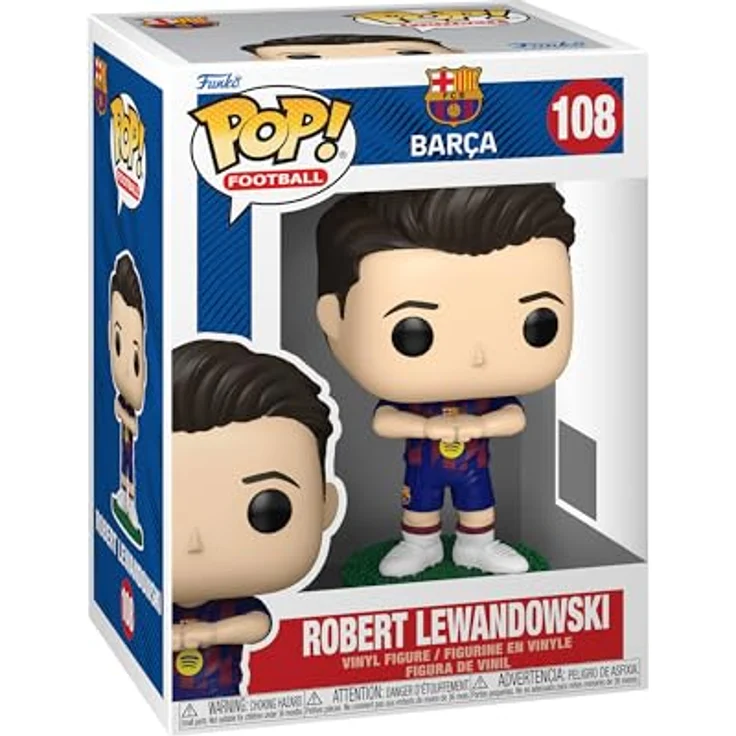 Funko POP! Figur F.C. Barcelona Robert Lewandowski, Vinyl-Sammelfigur in Geschenkverpackung, ca. 115 x 90 x 160 mm – Bild 1