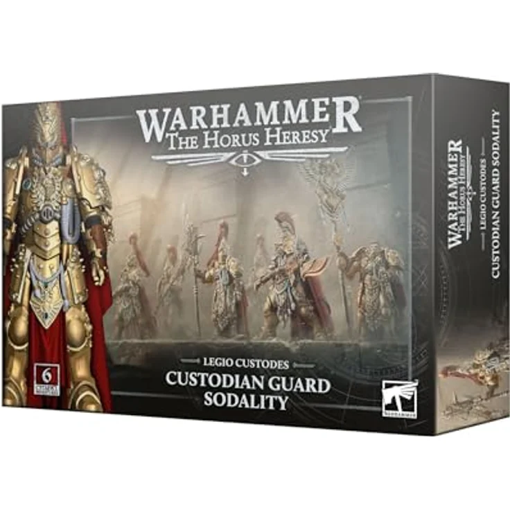 Games Workshop Warhammer: Horus Heresy - Legio Custodes - Custodian Guard Sodality, Kunststoffmodellset mit 6 Figuren, inklusive 12 Kopfvarianten und legendären Speeren – Bild 1