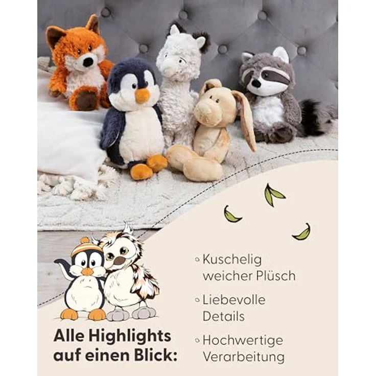Nici Kuscheltier NICI Selection, Pinguin Peppi, 25cm - Flauschiger RPET-Plüsch, schwarz-weiß, umweltfreundlich – Bild 4