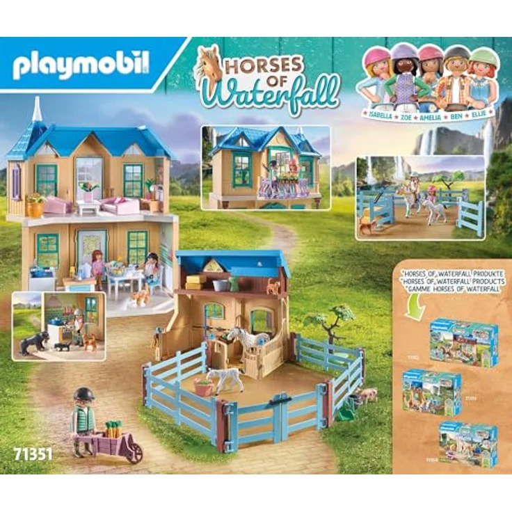 PLAYMOBIL Horses of Waterfall 71357, Hufschmiedset mit Ben und Achilles, interaktive Pferdepflege für Kinder ab 5 Jahren, 15-teiliges Set – Bild 5