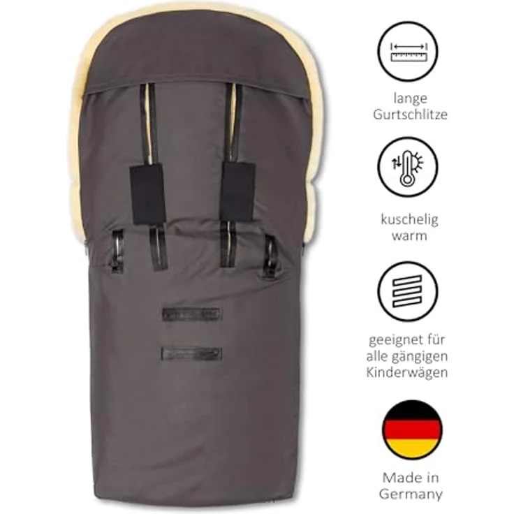 Hofbrucker - Lambskin footmuff for stroller Putzi grau – Bild 3