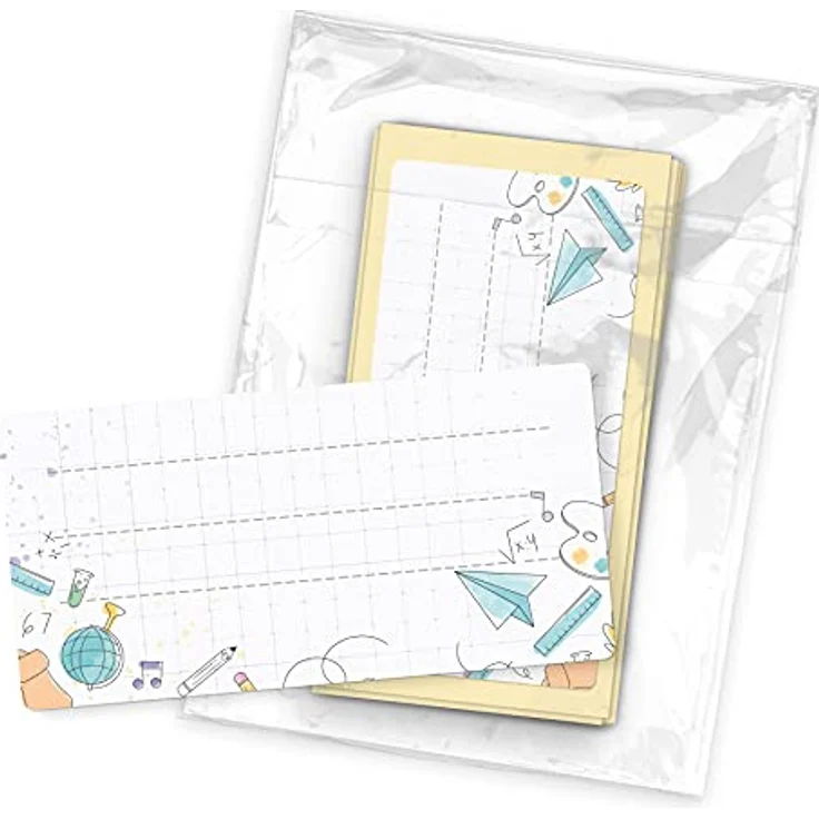 itenga 40x Buchetiketten Heftetiketten, 9x4,5 cm, selbstklebend, beschreibbar, für Schulhefte, Namensschild, Doodles – Bild 2