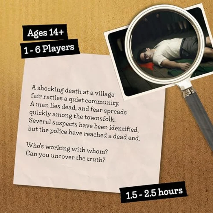 Hidden Games Crime Scene - The Case of Little Gomersal - Realistisches Kriminalspiel für 16 Spieler, ab 14 Jahren, 1,5 - 2,5 Stunden Spielzeit, plastikfreie Verpackung – Bild 3