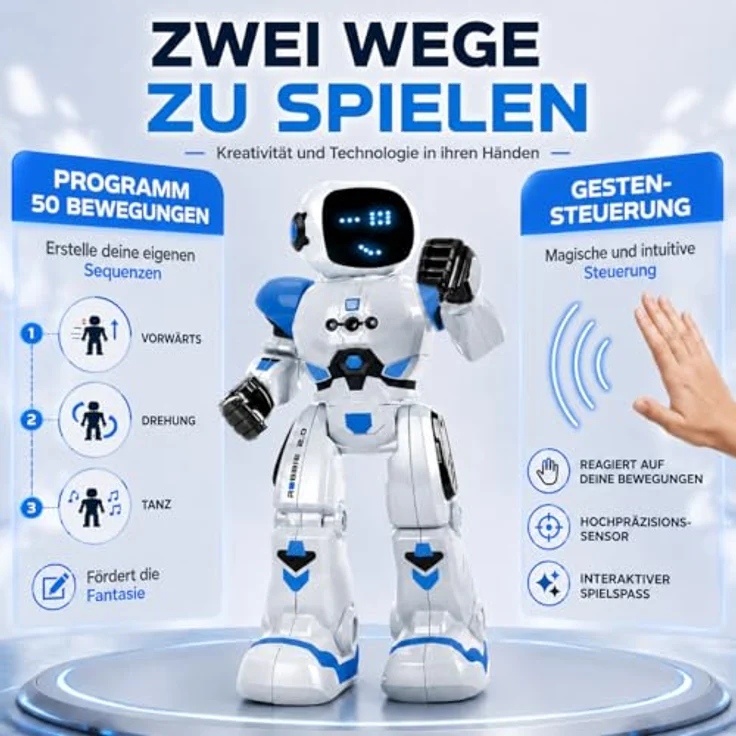 Xtrem Bots - Robbie | Roboter Kinder Ab 6 Jahre | Ferngesteuerte Roboter Blau | Roboter Ferngesteuert | Ferngesteuerter Roboter | Programmierbarer Roboter – Bild 4