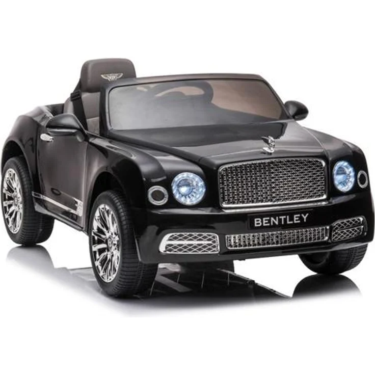 BoGi Bentley Mulsanne Elektroauto Kinderfahrzeug mit 12V 2x45W Motor, EVA Reifen, Ledersitz, Schwarz