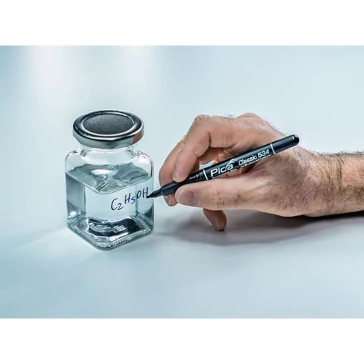 Pica Permanentmarker PICA Classic Permanent Pen, Fine, Schwarz – Bild 5