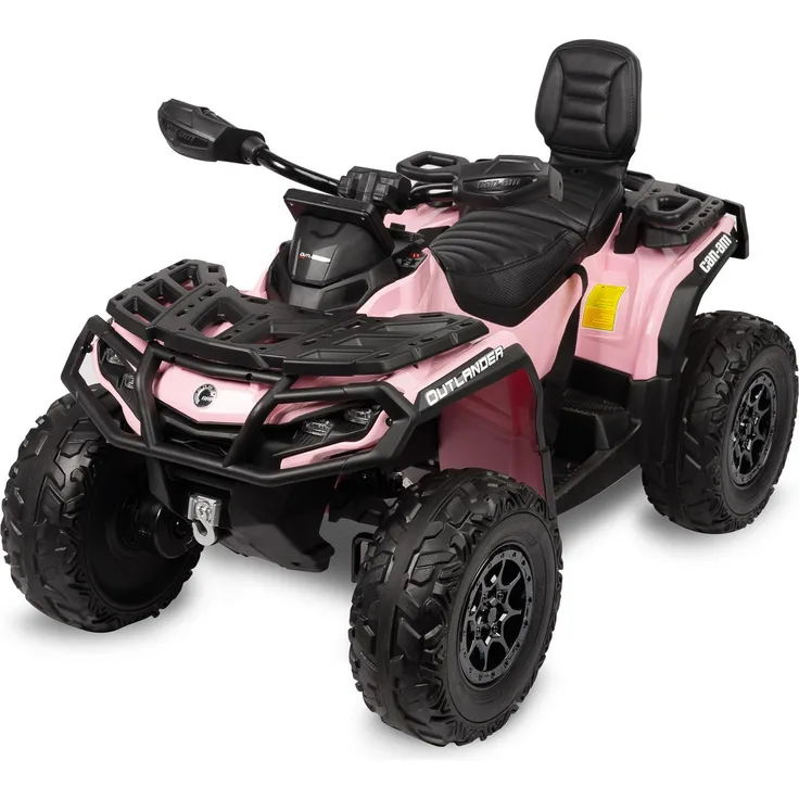 TOYZ Can-Am Outlander Elektroauto für Kinder, Rutscherfahrzeug mit 3 Geschwindigkeitsstufen und Multimedia-Funktionen, Hellrosa