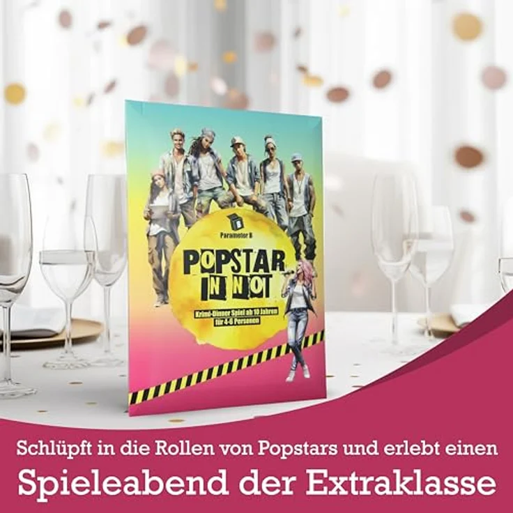 Parameter B Popstar in Not - Krimidinner für 4-6 Personen - Ab 10 Jahren - Krimidinner für Zuhause für Familien mit Kindern - Krimispiel für Einsteiger - Realistische Beweise – Bild 3