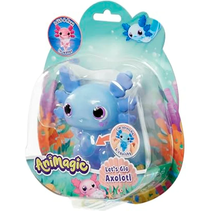 Animagic Let’s Glo Axolotl Blau, Elektronisches Haustier mit Licht- und Schwimmfunktion, Sensorisches Spielzeug für Kinder ab 4 Jahren – Bild 2
