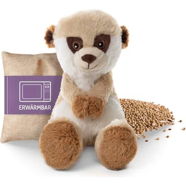 Habibi Premium MIDI Erdmännchen Wärmestofftier, Wärmekissen mit herausnehmbarem Körnerkissen, mikrowellengeeignet, kuscheliges Softtoy für Baby & Kind – Bild 1