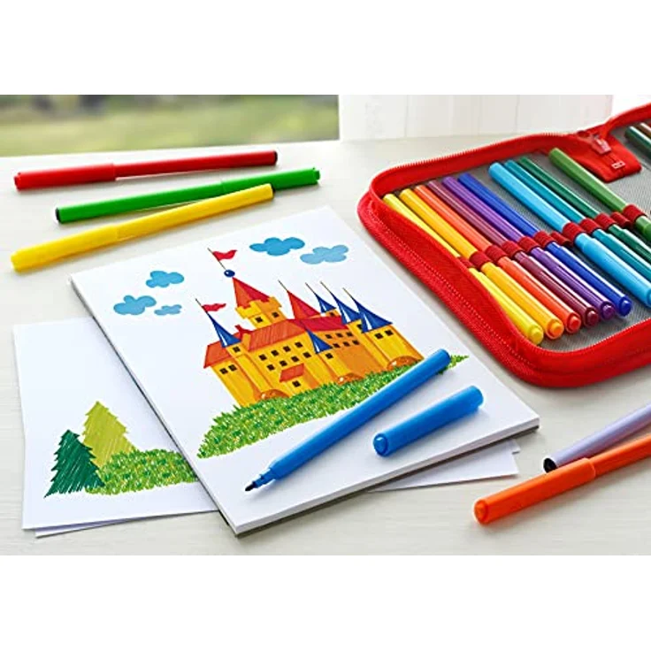 Faber-Castell Filzstift Faber-Castell Castle Filzstift - 50er Kartonetui - Breite und feine Spitzen, vielseitig einsetzbar – Bild 5