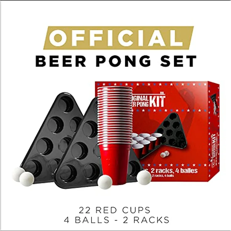Offizieller Spotlight Beer Pong Tisch Set | Mit LED Beleuchtung | 1 Beer Pong Tisch + 2 Beer Pong Rack + 22 Rot Becher 53cl + 4 Ping-Pong-Bälle | OriginalCup® – Bild 3